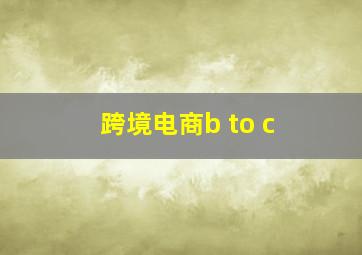 跨境电商b to c